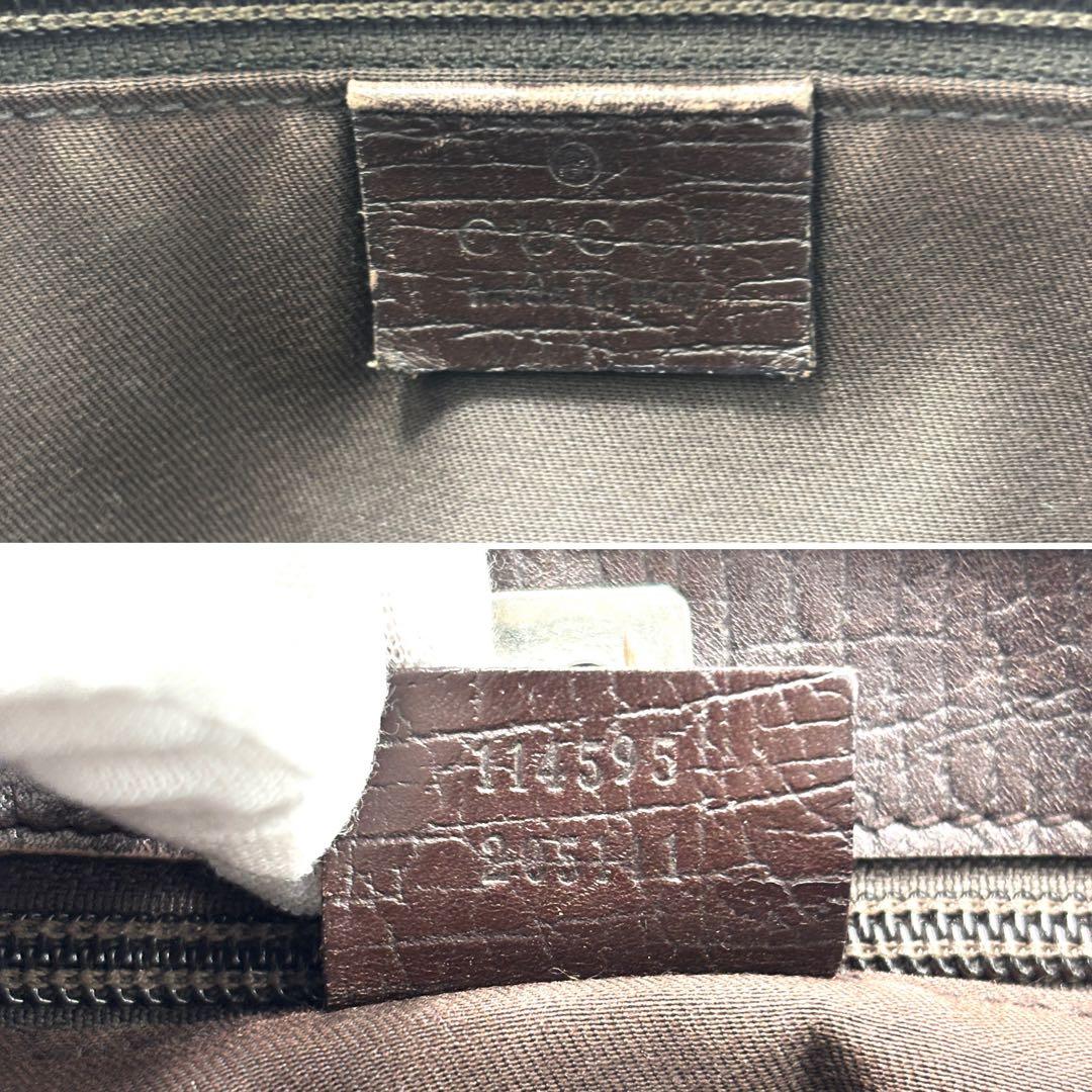 美品 グッチ トートバッグ GG スプリーム ロゴプレート 肩掛け A4可