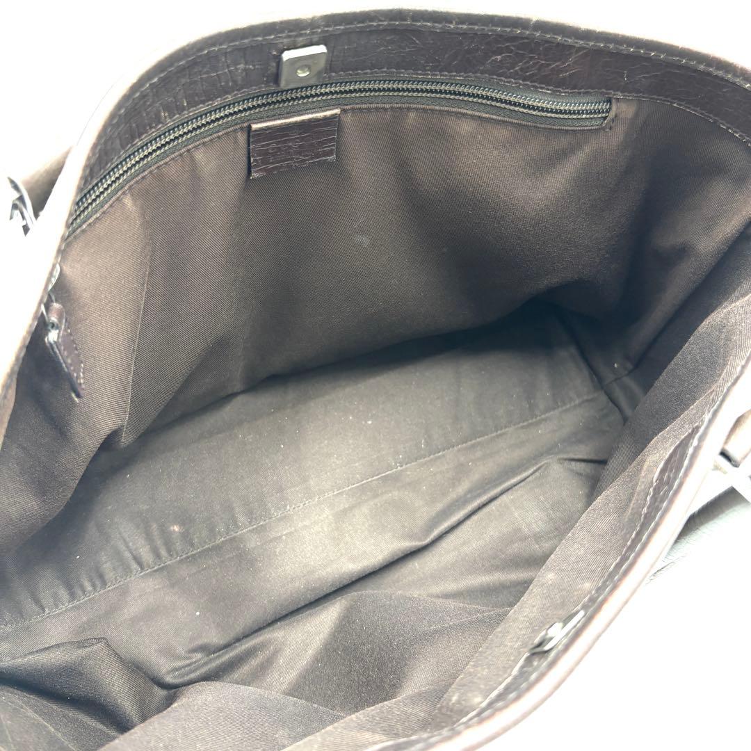 美品 グッチ トートバッグ GG スプリーム ロゴプレート 肩掛け A4可