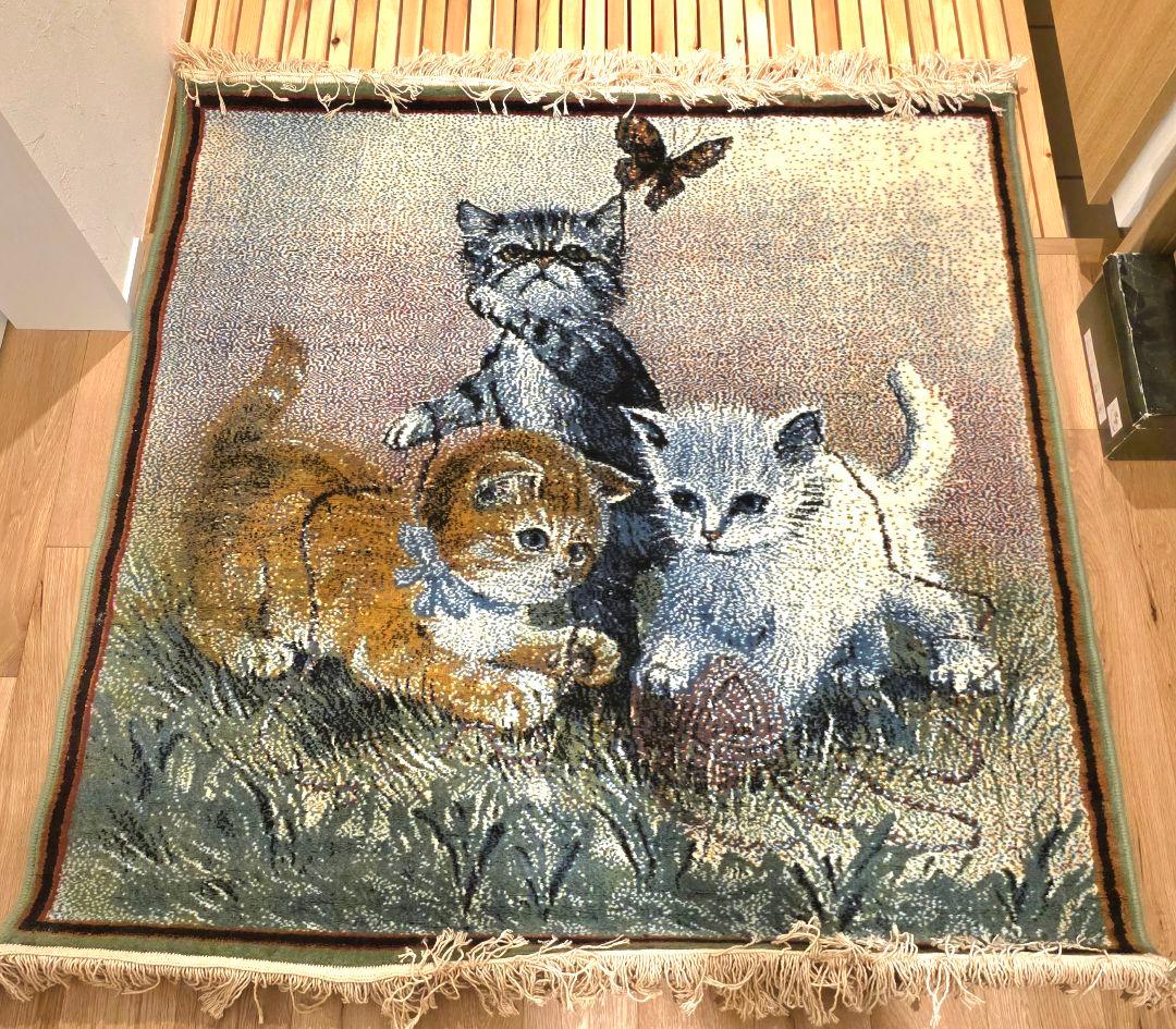 猫のデザイン タペストリーカーペット 縦横120cm