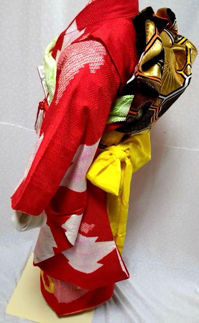 七五三　7歳　正絹着物　袋帯、長襦袢、小物セット　 18ー12