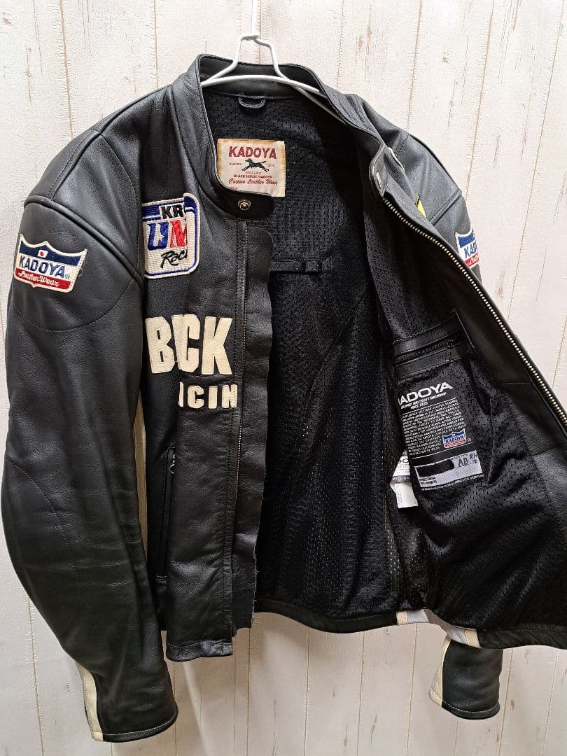 KADOYA BLACKHORSE ワッペン ライディングレザージャケット