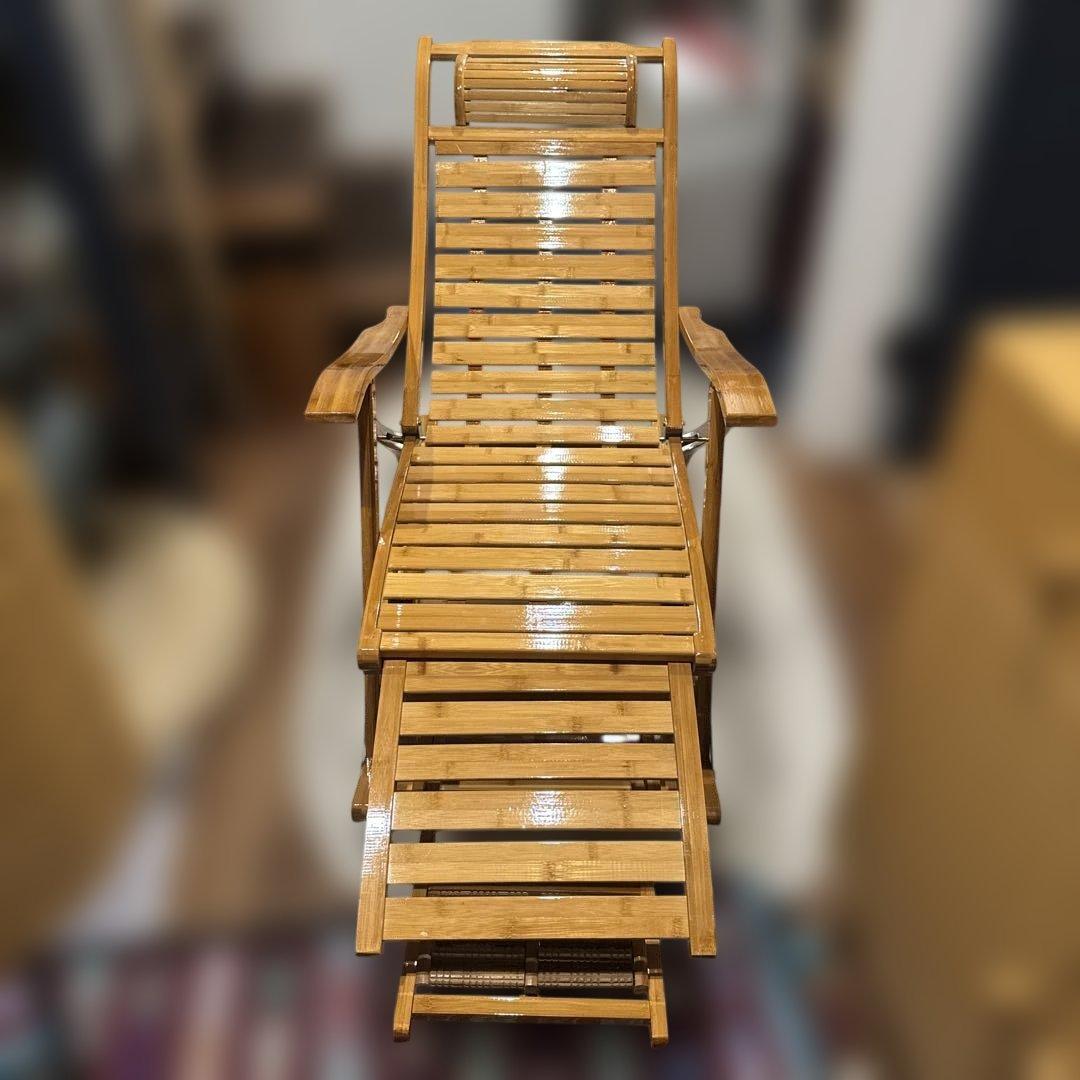 竹製ロッキングチェア ラウンジチェア