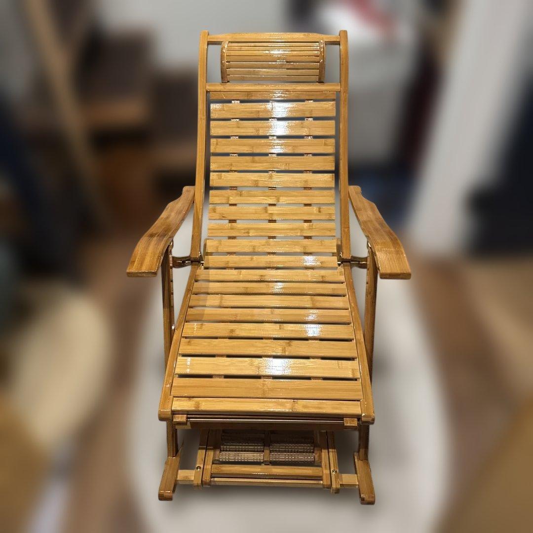 竹製ロッキングチェア ラウンジチェア