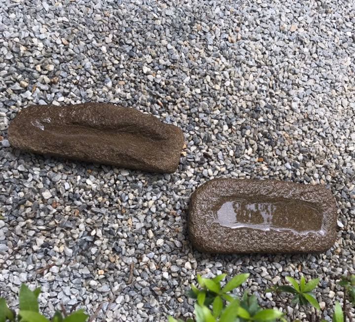 【鉢・寄せ植え鉢・山野草鉢２個】飾り石オブジェ箱庭ガーデニング造園