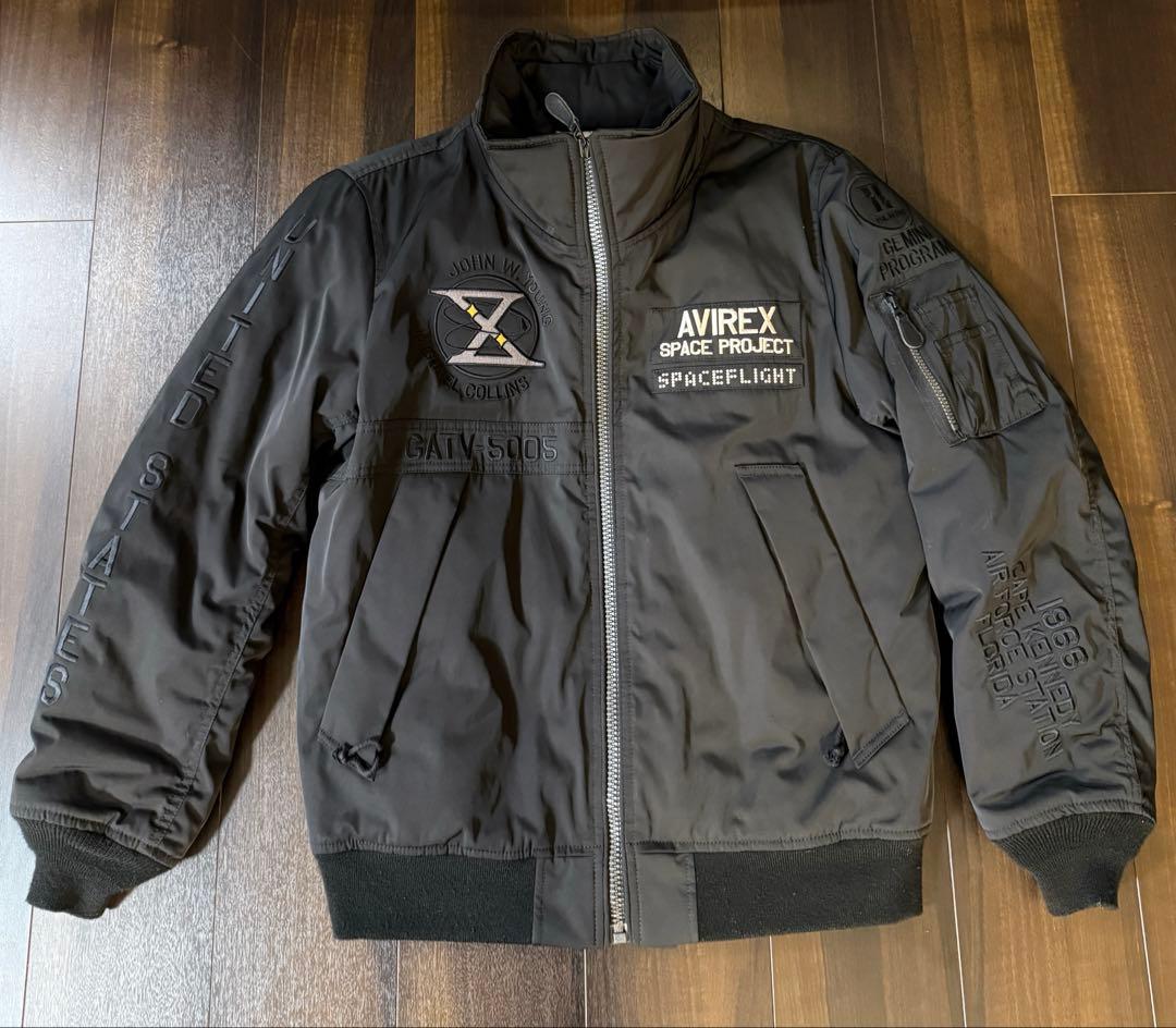 AVIREX SPACE FLIGHT MA-1ジャケット ブラック