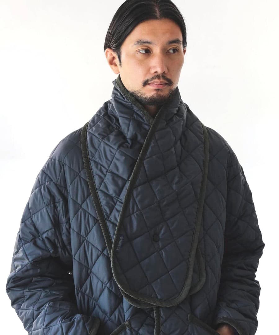 【BEAMS別注】LAVENHAM / BUTTON QUILT SCARF