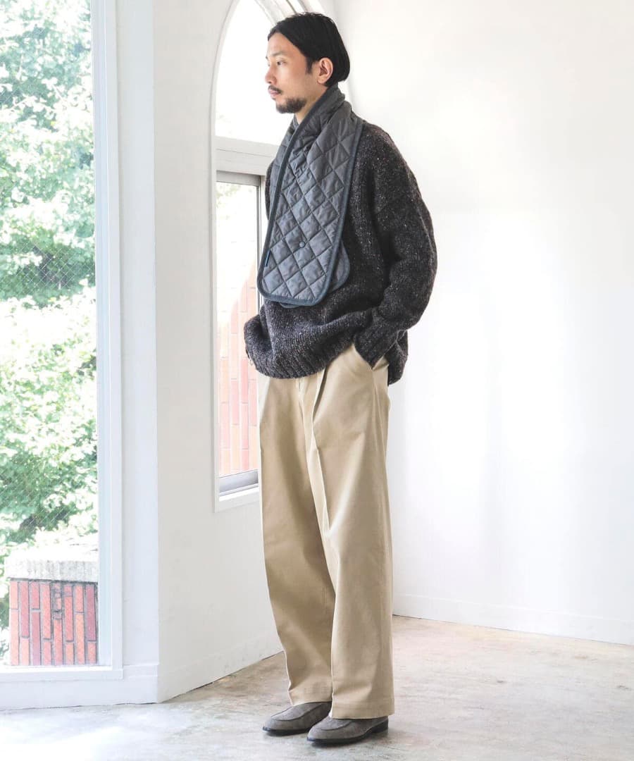 【BEAMS別注】LAVENHAM / BUTTON QUILT SCARF