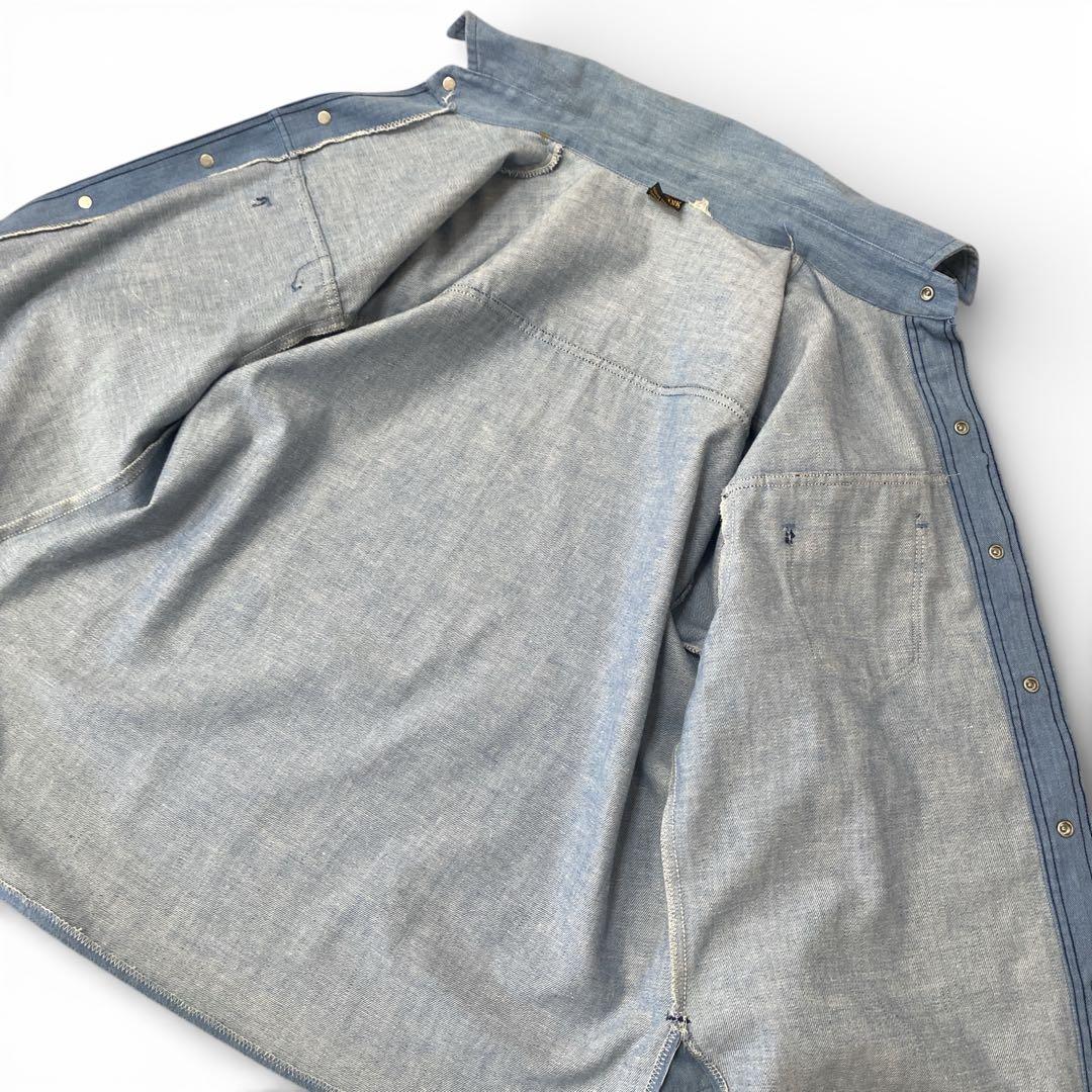 70’s BIG YANK デニムシャツ　ジャケット　コットンポリ　ヴィンテージ