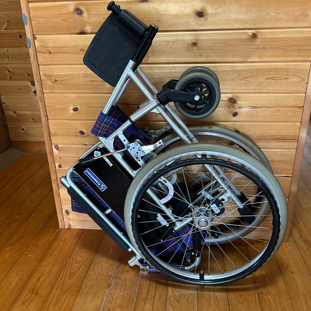 カワムラサイクル 介助用車椅子 自走式 折りたたみ式 介護 チェック柄