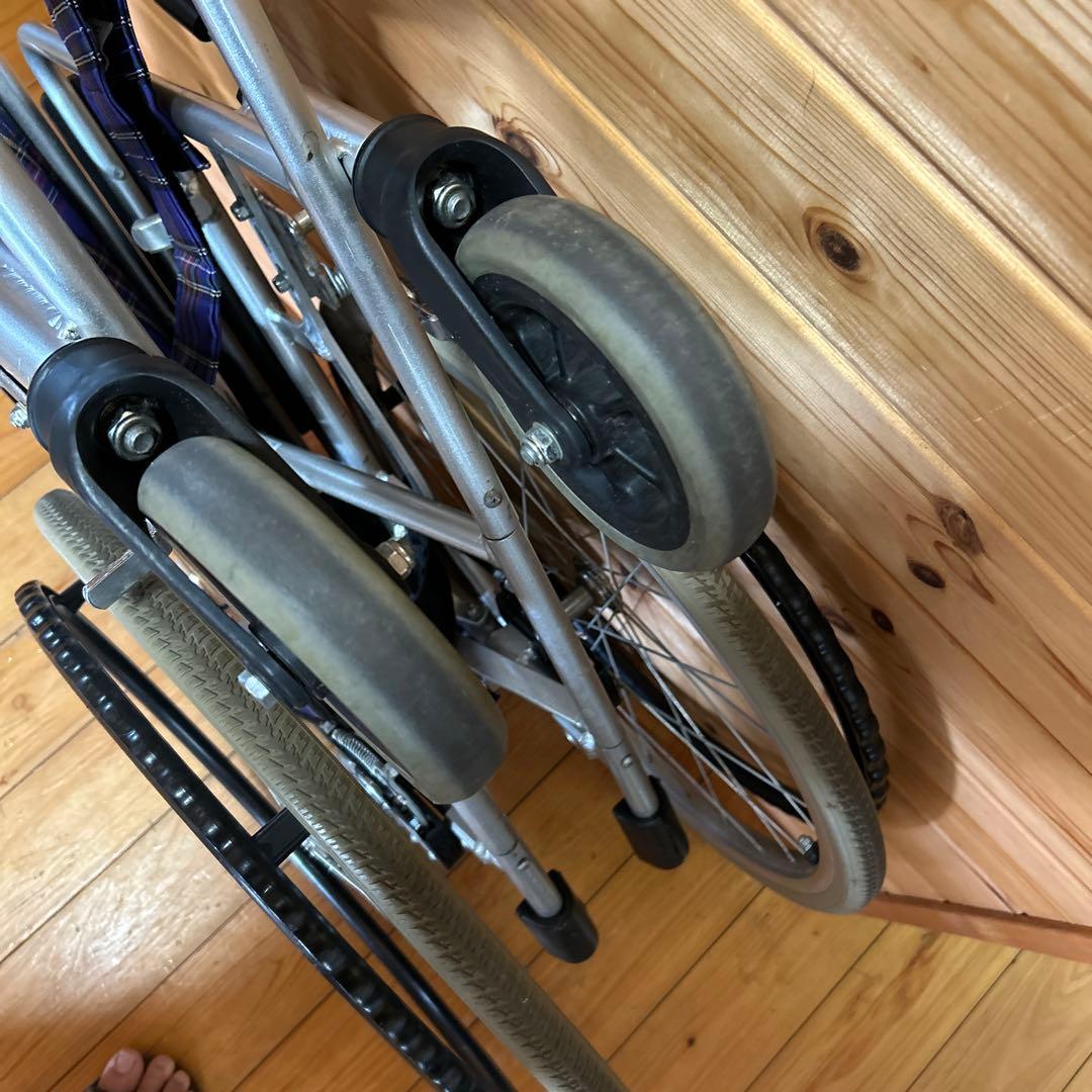 カワムラサイクル 介助用車椅子 自走式 折りたたみ式 介護 チェック柄