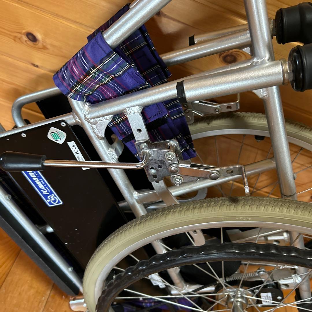 カワムラサイクル 介助用車椅子 自走式 折りたたみ式 介護 チェック柄