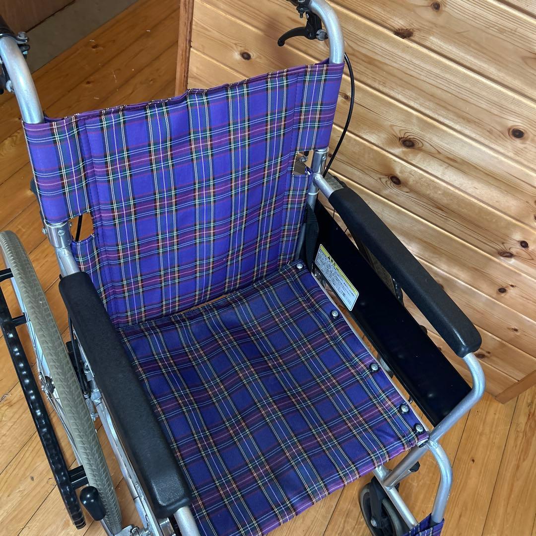 カワムラサイクル 介助用車椅子 自走式 折りたたみ式 介護 チェック柄