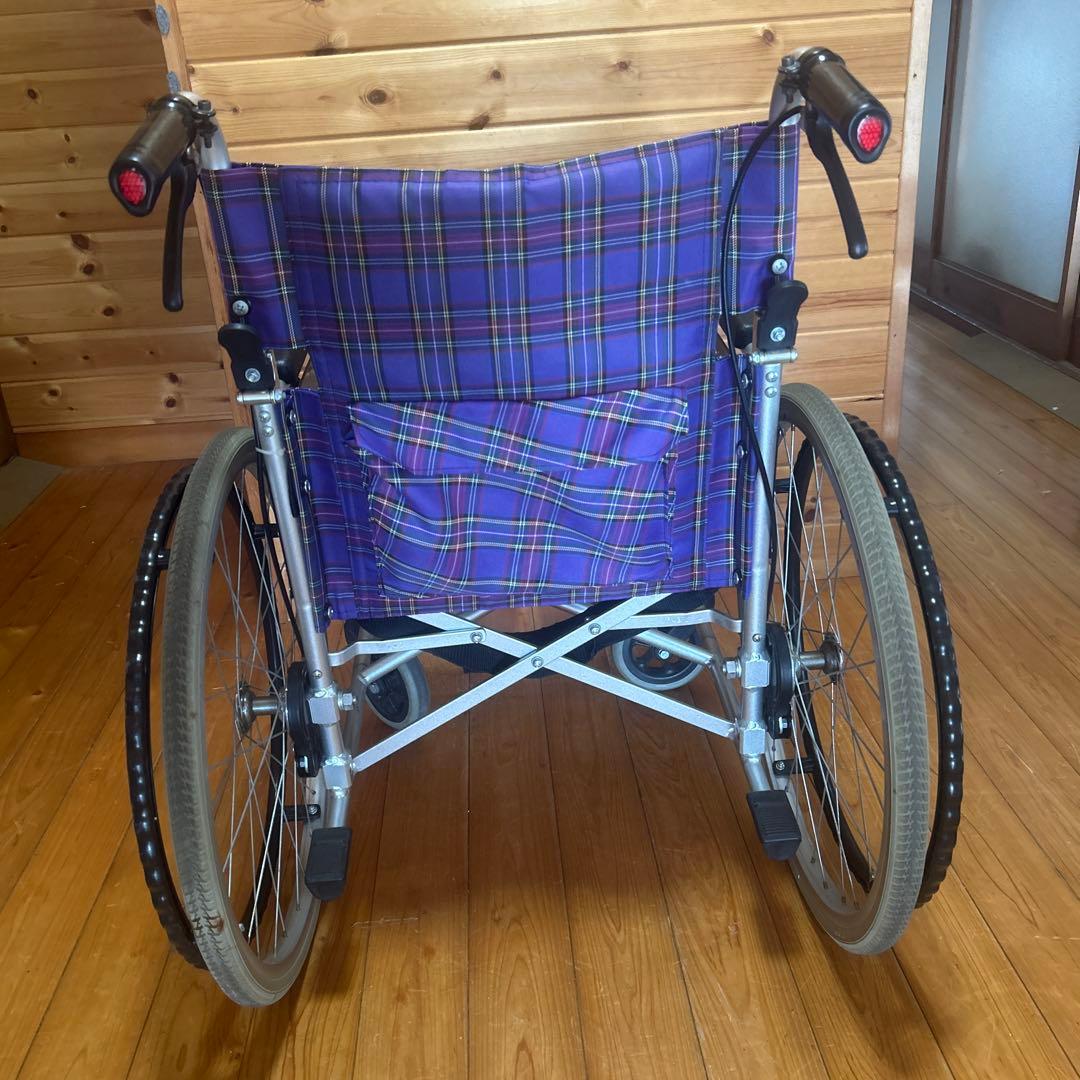 カワムラサイクル 介助用車椅子 自走式 折りたたみ式 介護 チェック柄