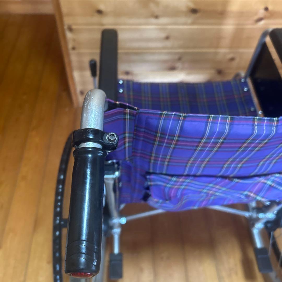 カワムラサイクル 介助用車椅子 自走式 折りたたみ式 介護 チェック柄