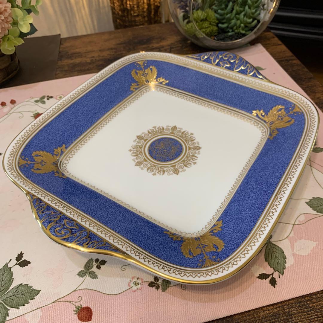 ウェッジウッド コロンビア　パウダー　ブルー　bbプレート　スクエアプレート