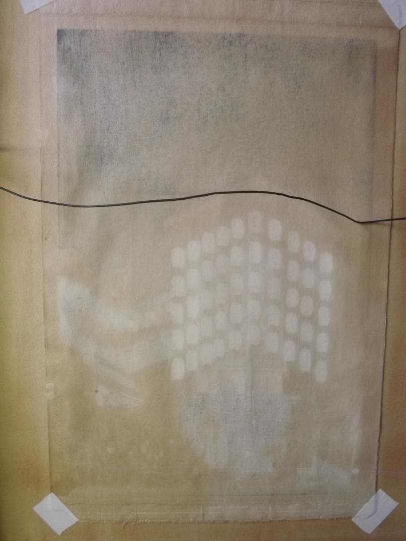 木版画　徳力富吉郎さんと思われる祇園祭宵山　彩色木版画