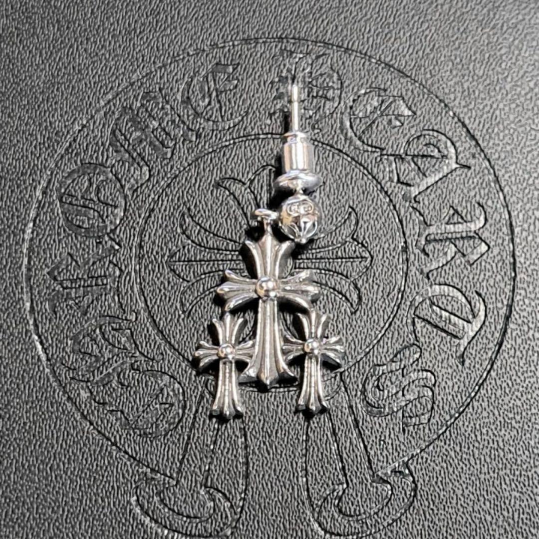 【破格】Chrome Hearts 3CHクロス ドロップ ピアス レアアイテム