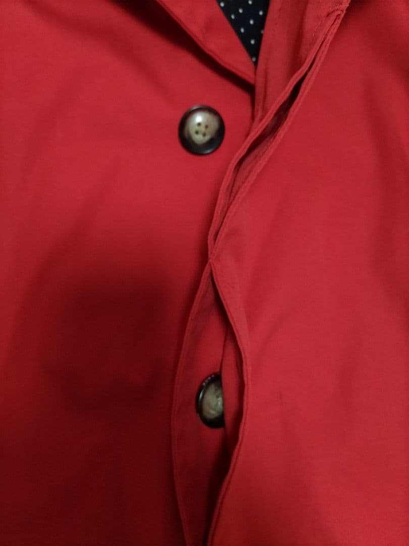 美品　ノースフェイス　パープルレーベル　ステンカラーコート　赤　ドット柄