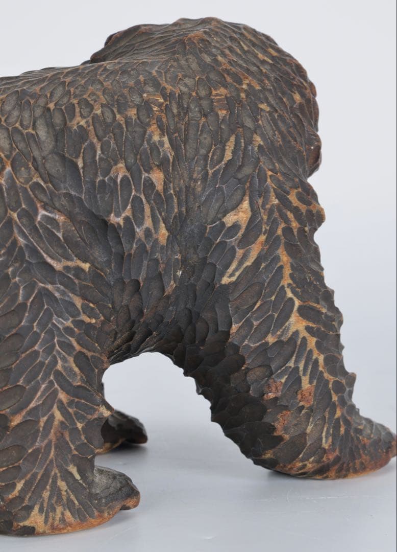 時代 木彫熊 八雲 ガラス目 無銘 北海道 熊 クマ 置物 彫刻 民芸品 古美術