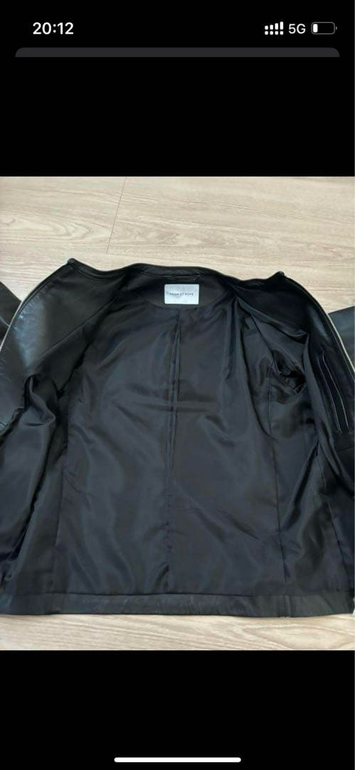 アダムエロペ レザージャケット ノーカラー ライダース　M シープスキン