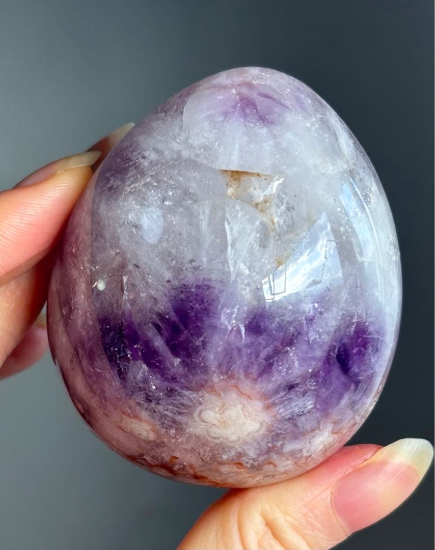 レア　高品質　ピンクアメジスト　桜瑪瑙　BIG卵　egg パープル