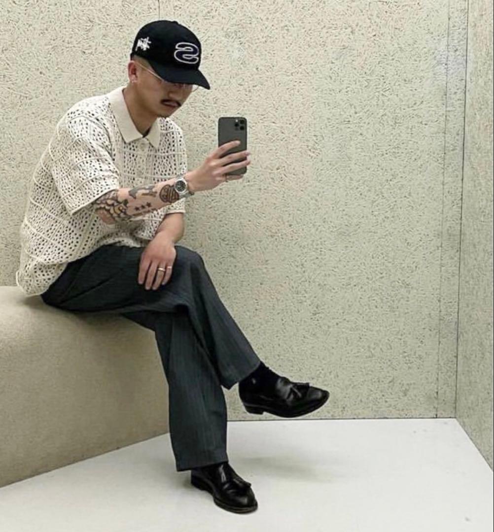 stussy crochet shirt 2022ss 即完品 完全正規