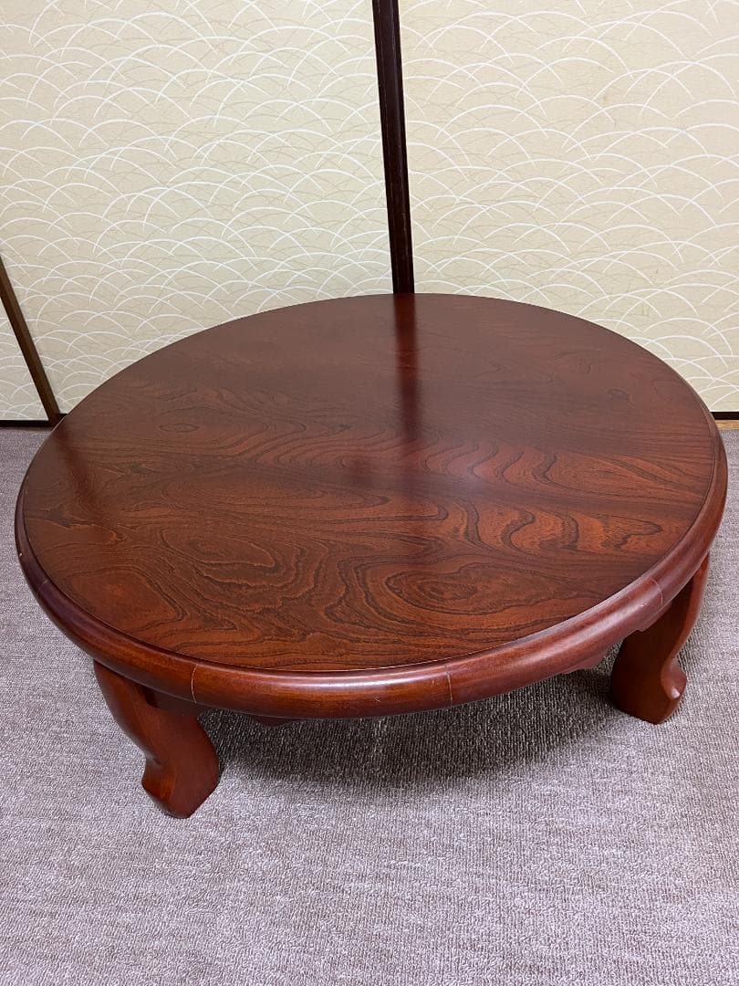 i*i様 90cm 木製ちゃぶ台 折りたたみ 円卓 丸テーブル 座卓 昭和レトロ