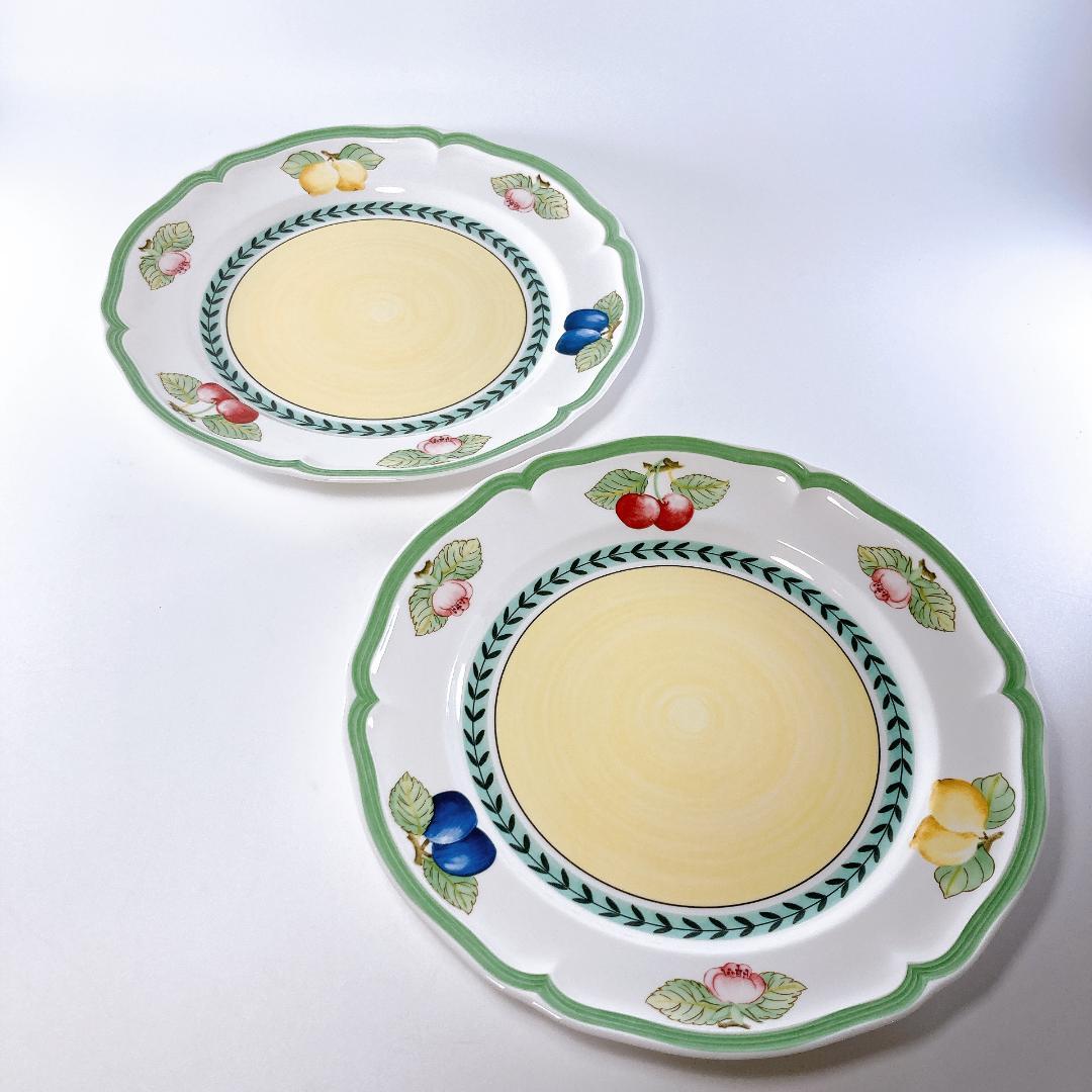 ビレロイ＆ボッホ フレンチガーデン 27㎝ プレート 2枚　|3822|