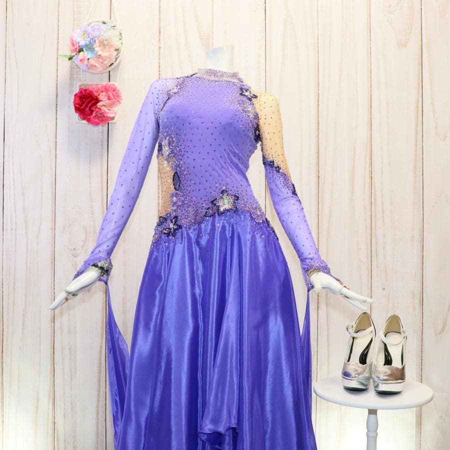 ひ*り様 き*ち様 凛舞クリスアン 社交ダンス衣装 Lサイズ 高級競技ドレス 発