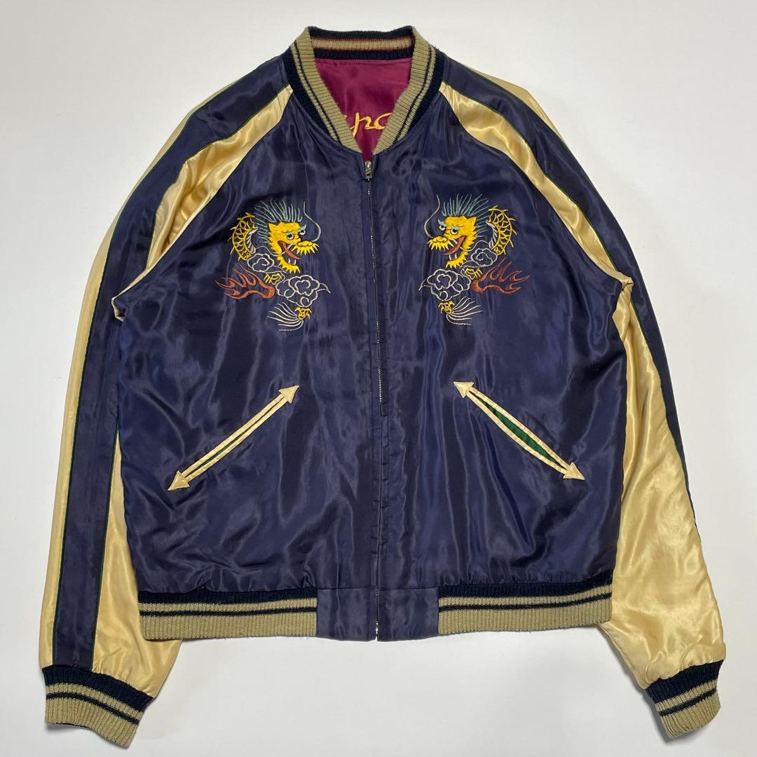テーラー東洋　スカジャン　スーベニアジャケット　リバーシブル　五重塔　龍　虎　L