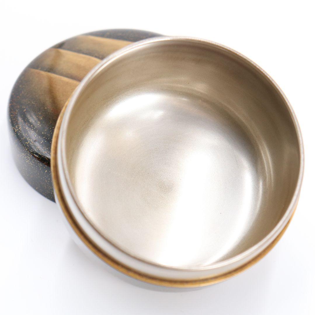 中村恭蔵作 遠山蒔絵 棗 金蒔絵 金梨子地 内銀溜 茶道具　DU99　1F28