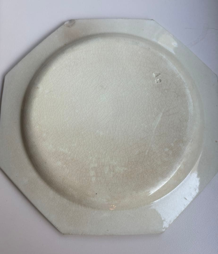 クレイユモントロー 20cm オクトゴナル プレート フランスアンティーク