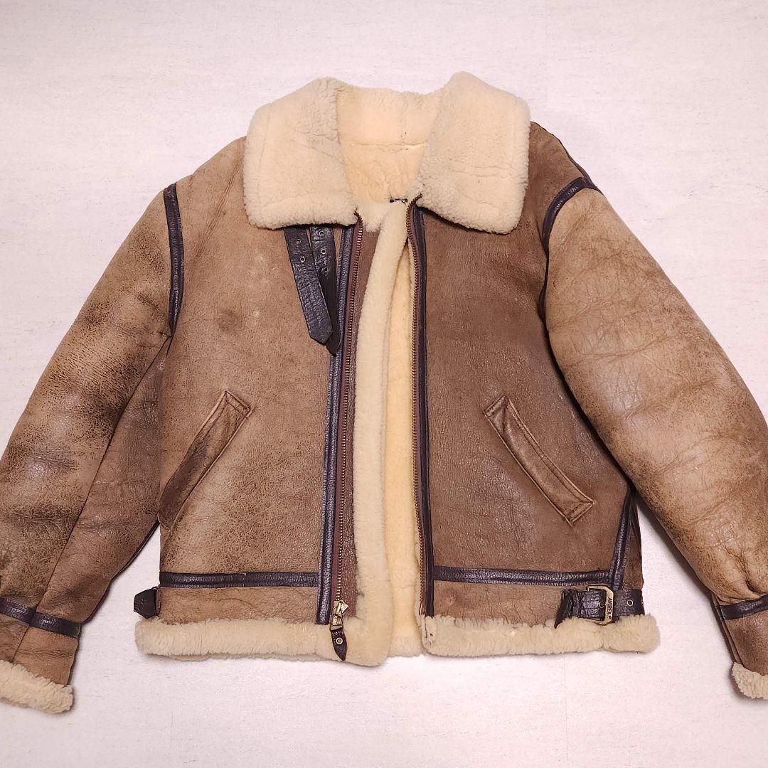 80s USA製 AVIREX TYPE B-3 B3 極厚 リアルムートンジ