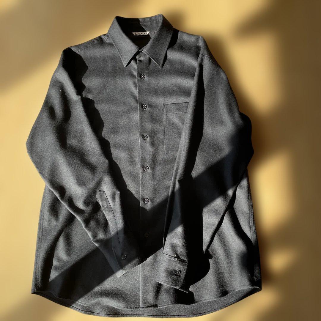 AURALEE ブラック 長袖シャツ Mサイズ
