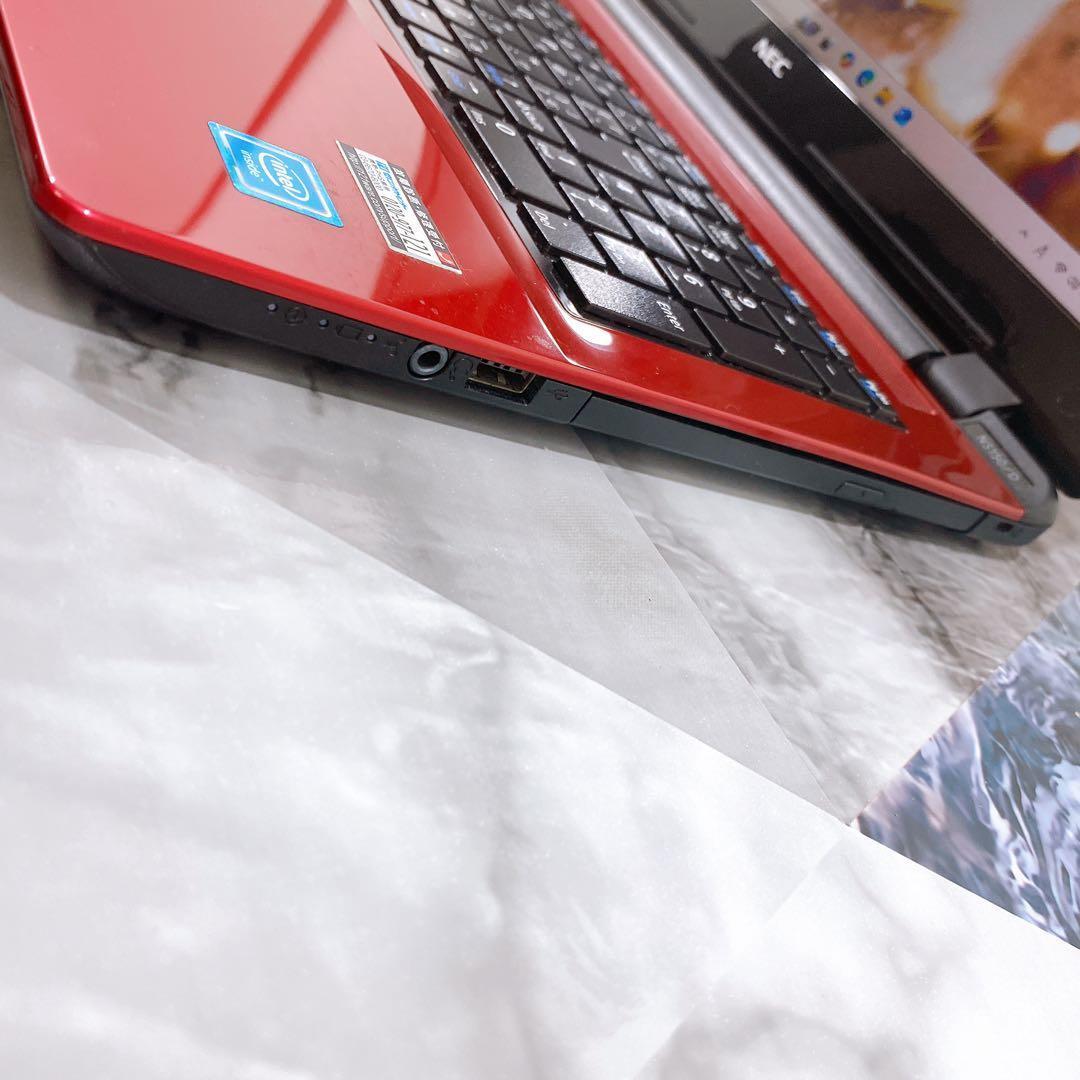人気機種✨オシャレな赤❤薄型ノートパソコン✨新品SSDで快適✨Windows11