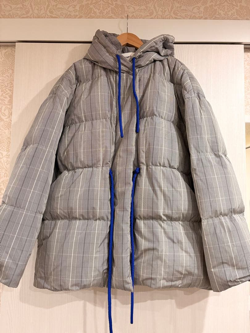 ENFOLD 2023aw チェックタフタ ミニマルダウンジャケット　38
