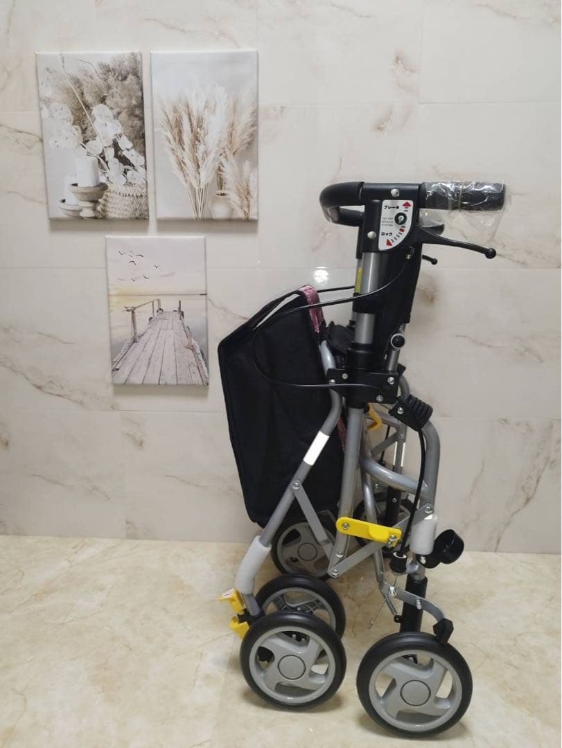 シンフォニーSPスリム　ピンク柄　歩行車シルバーカー