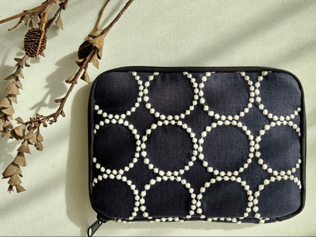 【マルチケース】ミナペルホネン タンバリン navy × white ネイビー