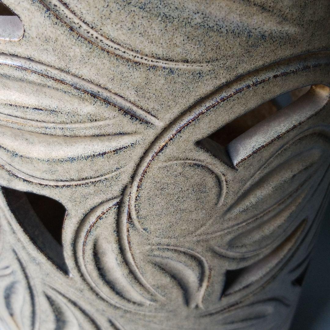 信楽焼傘立て  露から草 高さ４５cm