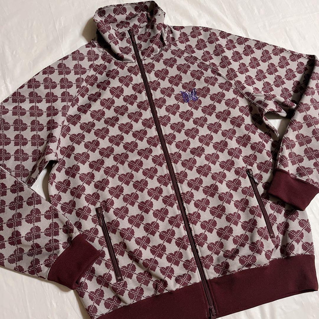 needles トラックジャケット　総柄　ハート　グレー　パープル