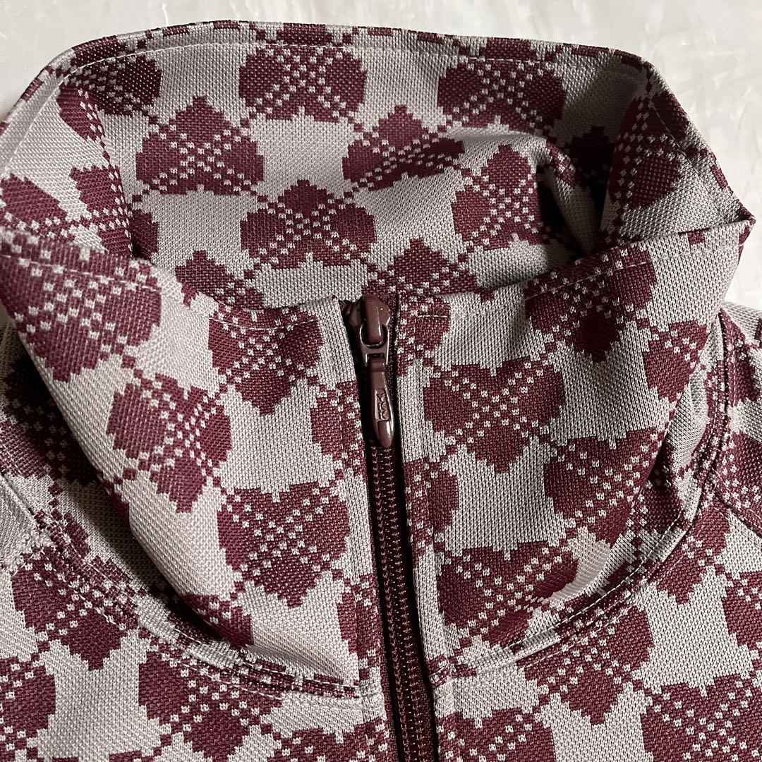 needles トラックジャケット　総柄　ハート　グレー　パープル