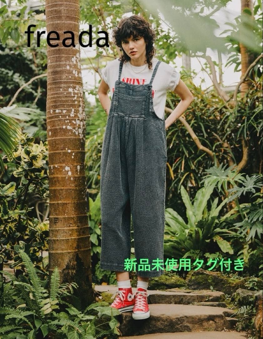 【新品タグ付き】Freada/フリーダ インド ダブルガーゼ フレア サロペット