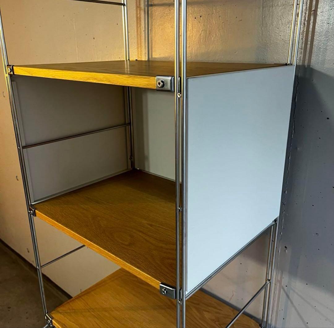 無印ステンレスユニットシェルフ・オーク材棚セット・大 パネル・バスケット付