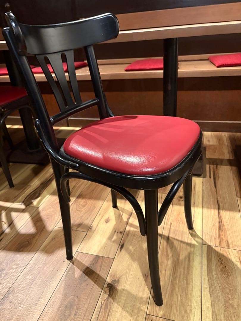 居酒屋向きチェア6脚セット、クラシックスタイル ダイニングチェア 黒赤