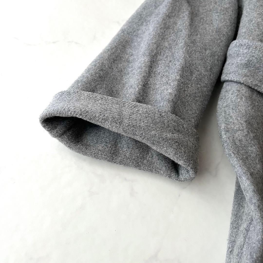 23区 MANTECO ウール リバーロングコート グレー ベルト 女優襟 36