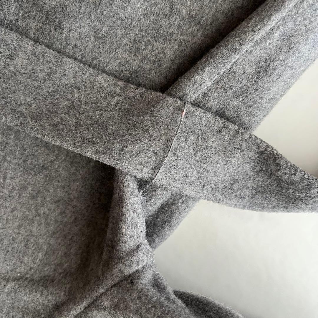 23区 MANTECO ウール リバーロングコート グレー ベルト 女優襟 36