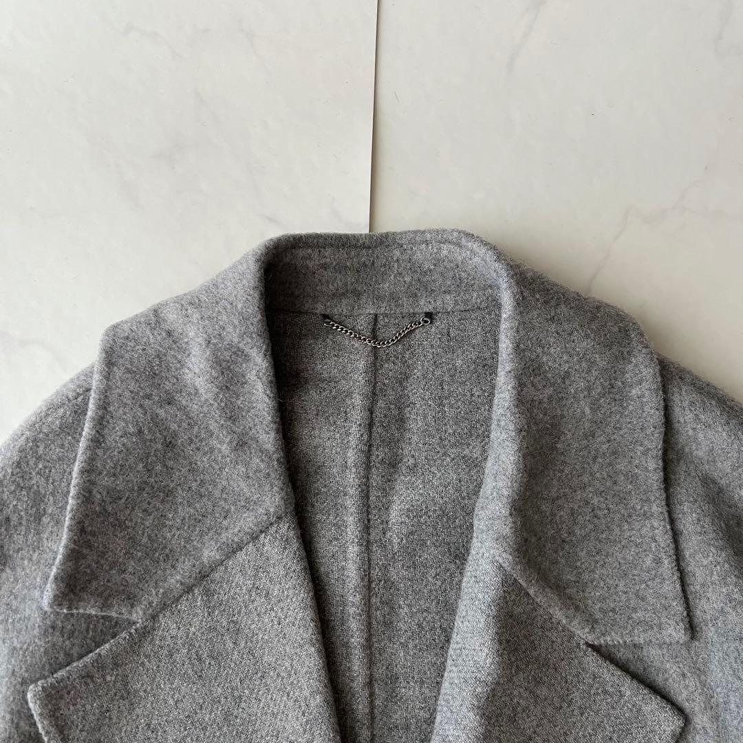 23区 MANTECO ウール リバーロングコート グレー ベルト 女優襟 36