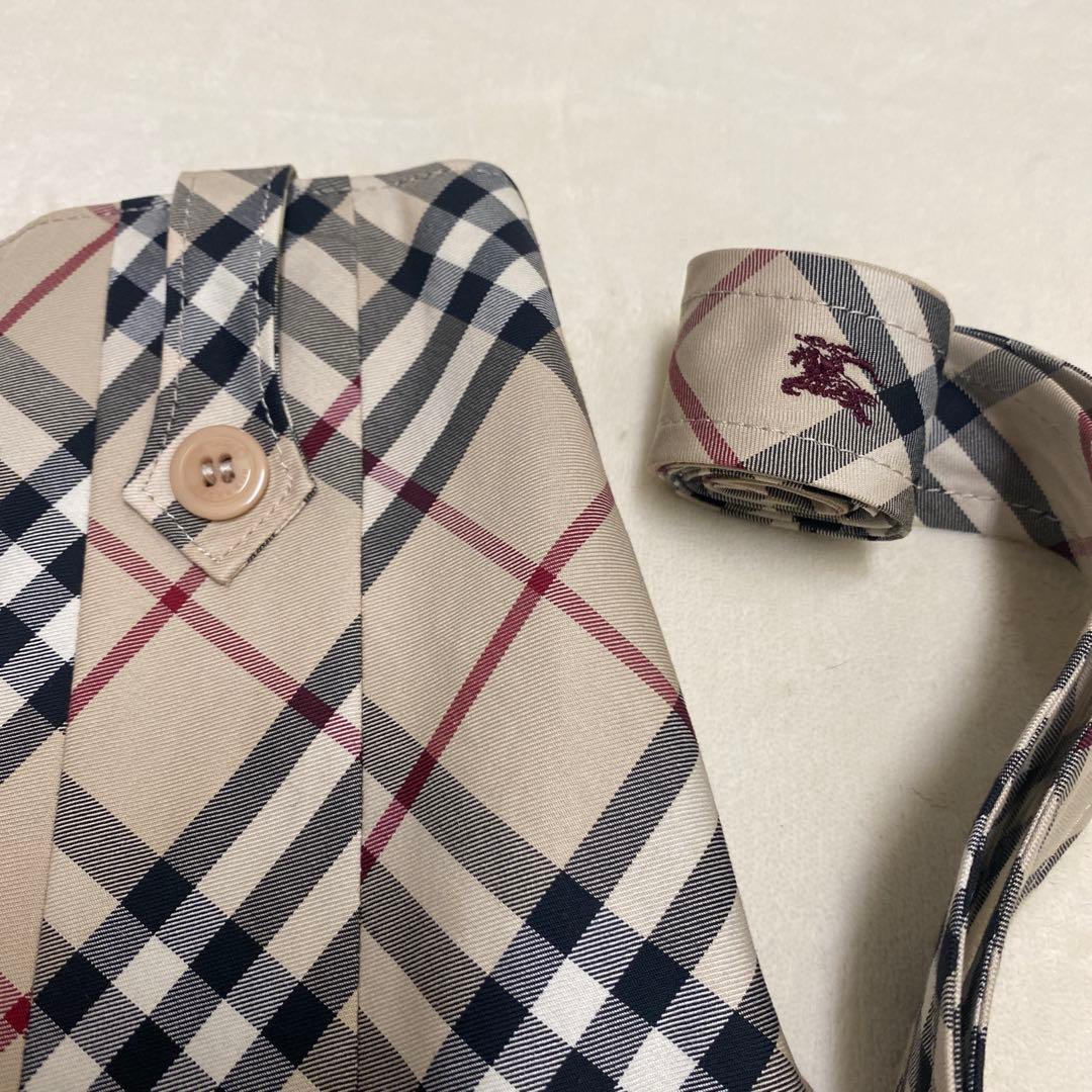 バーバリーブルーレーベル　プリーツスカート2wayリボンベルト　36ノバチェック