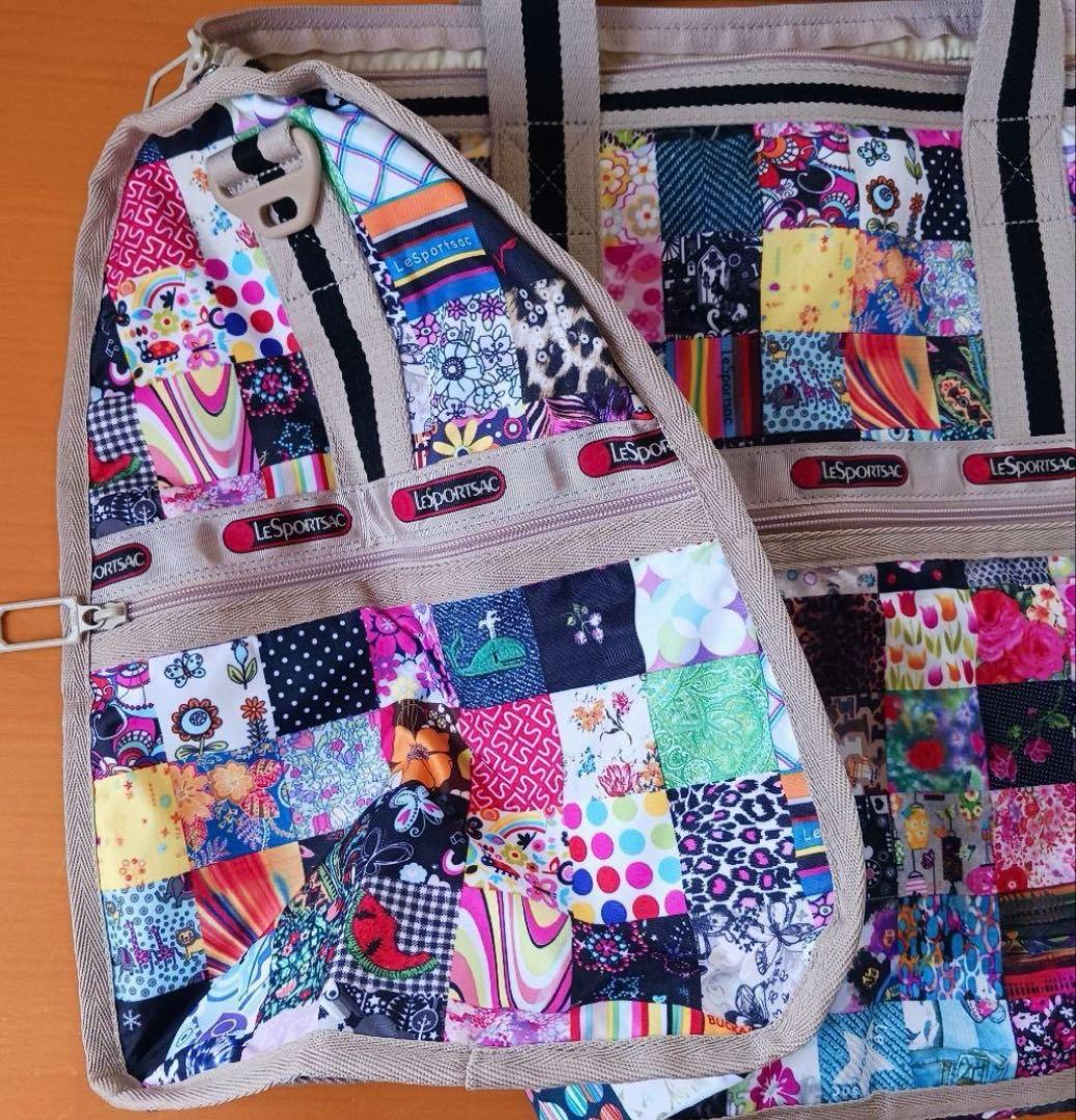 レスポートサック　ラージ　パッチワーク風ボストンバッグ