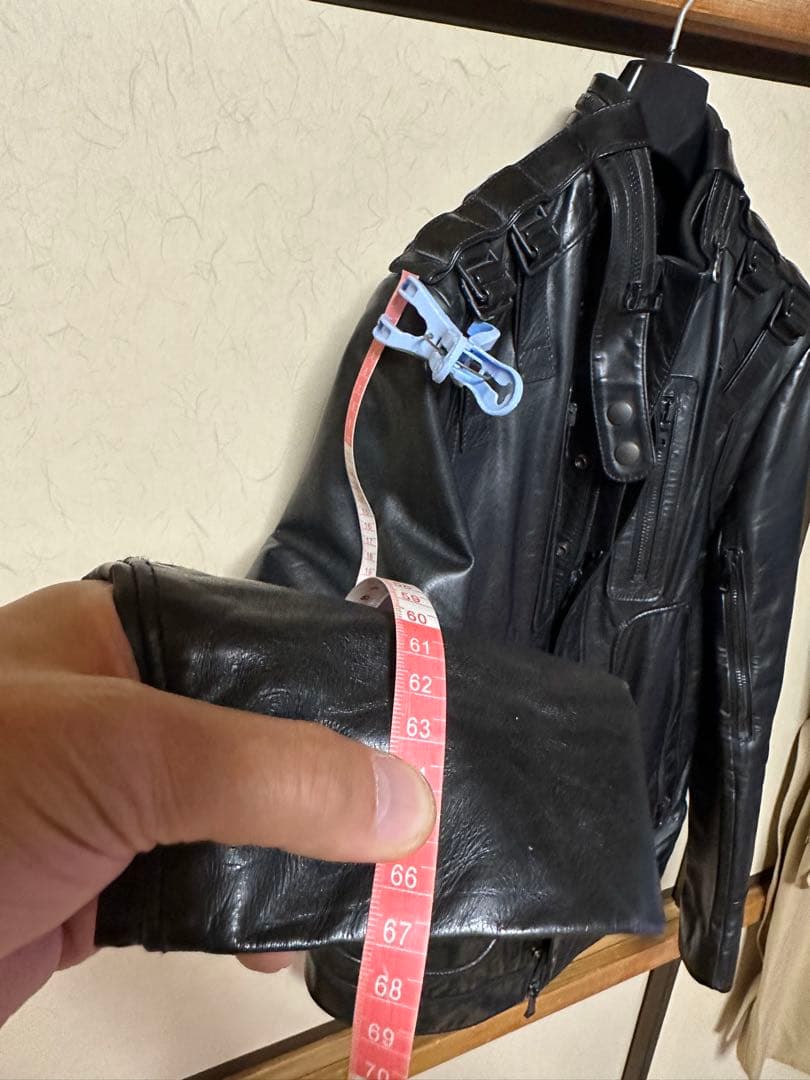 バルマンBALMAIN 黒レザーライダースジャケット サイズ52